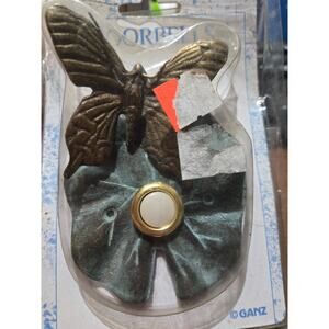 New Brass Butterfly Leaf Doorbell Surface Mount Push Button Ganz